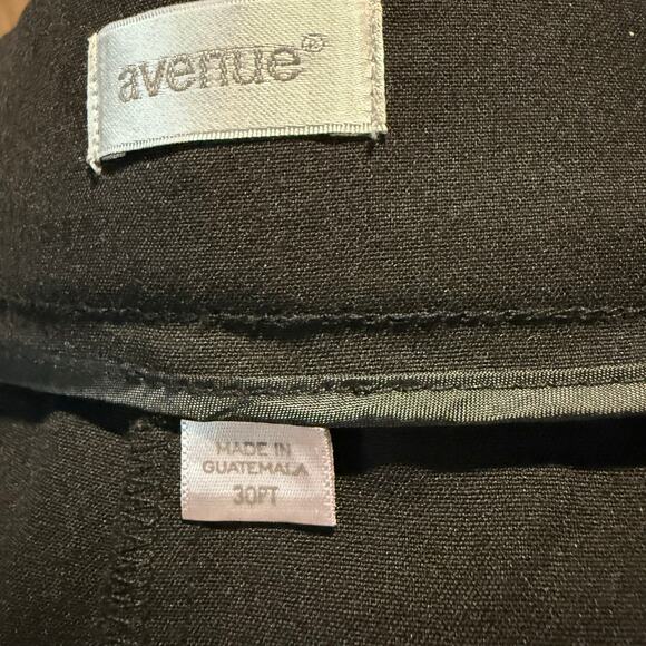 Avenue Black Button Zip Stretch Dress Pants, Black, Plus Size 30W Petite - Picture 5 of 7